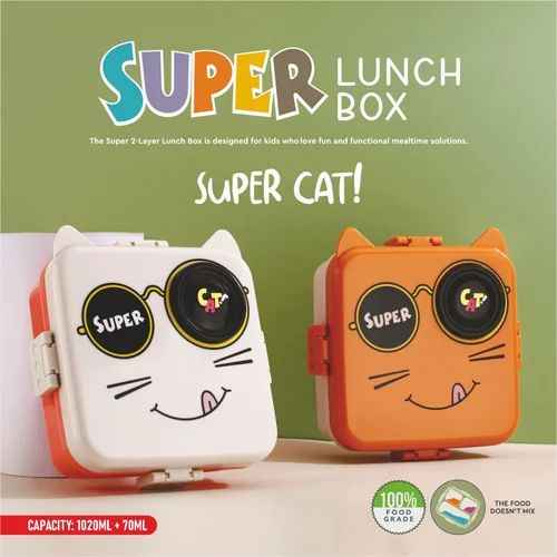 Super Dinosaur Lunch Box – 4 Compartment, 1000ml, Microwave & Dishwasher Safe, Portable for Kids & Office