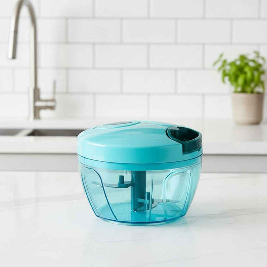 Manual Vegetable Chopper & Food Processor – 3 Blade, Easy Pull String, 900 ml