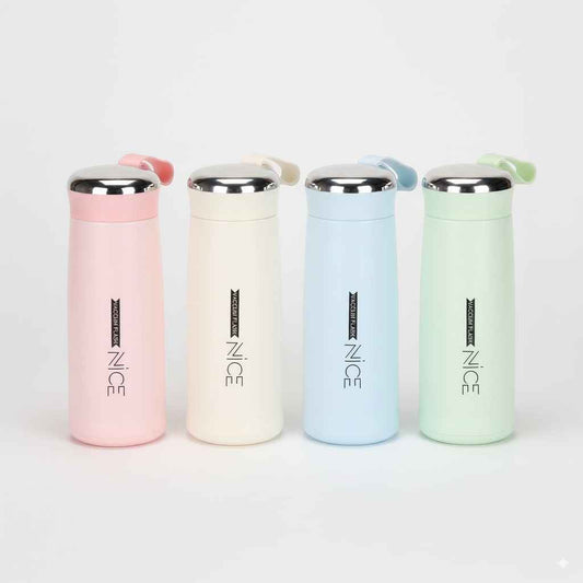 Dual-Layer Vacuum Flask – Glass Interior, Durable Plastic Exterior, Leak-Proof Travel Bottle, 400ml