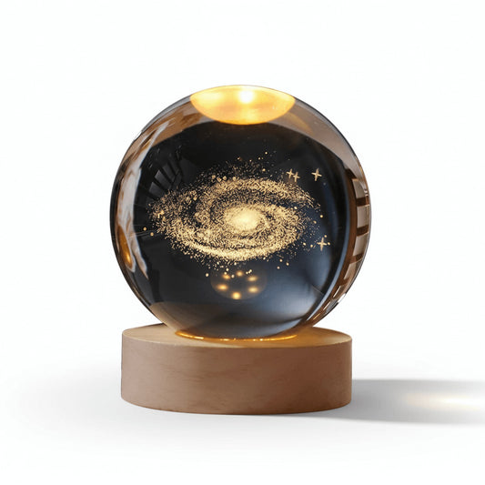 3D Solar System Ball Lamp – 6cm Glass Globe, Warm White, USB Powered