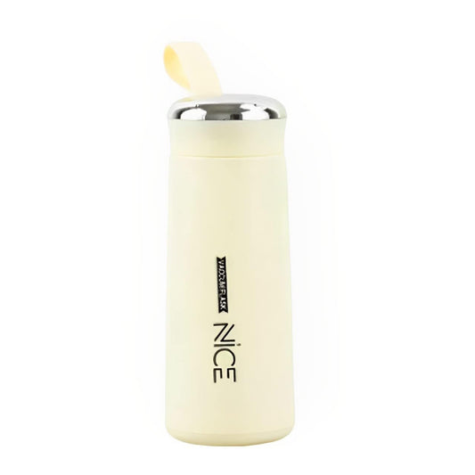 Dual-Layer Vacuum Flask – Glass Interior, Durable Plastic Exterior, Leak-Proof Travel Bottle, 400ml