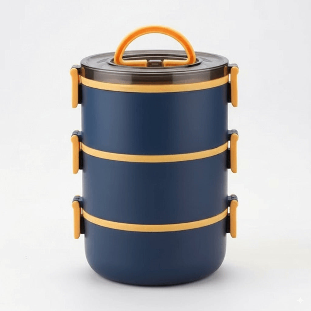 FLY Magnum 3-Tier Lunch Box – 1000ml, Leakproof, Airtight, Portable for Adults & Kids
