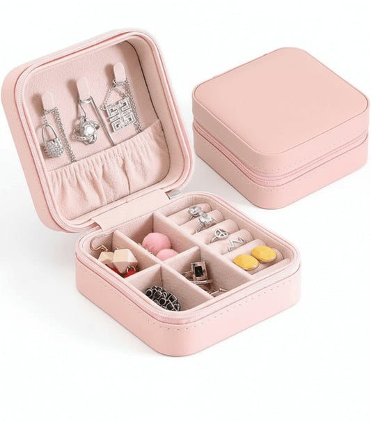 Leather Small Jewelry Box – Square Shape, Elegant Gift for Birthday & Wedding