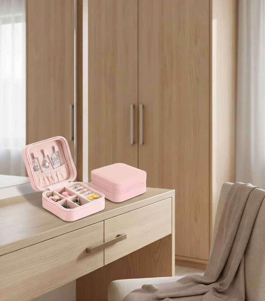 Leather Small Jewelry Box – Square Shape, Elegant Gift for Birthday & Wedding