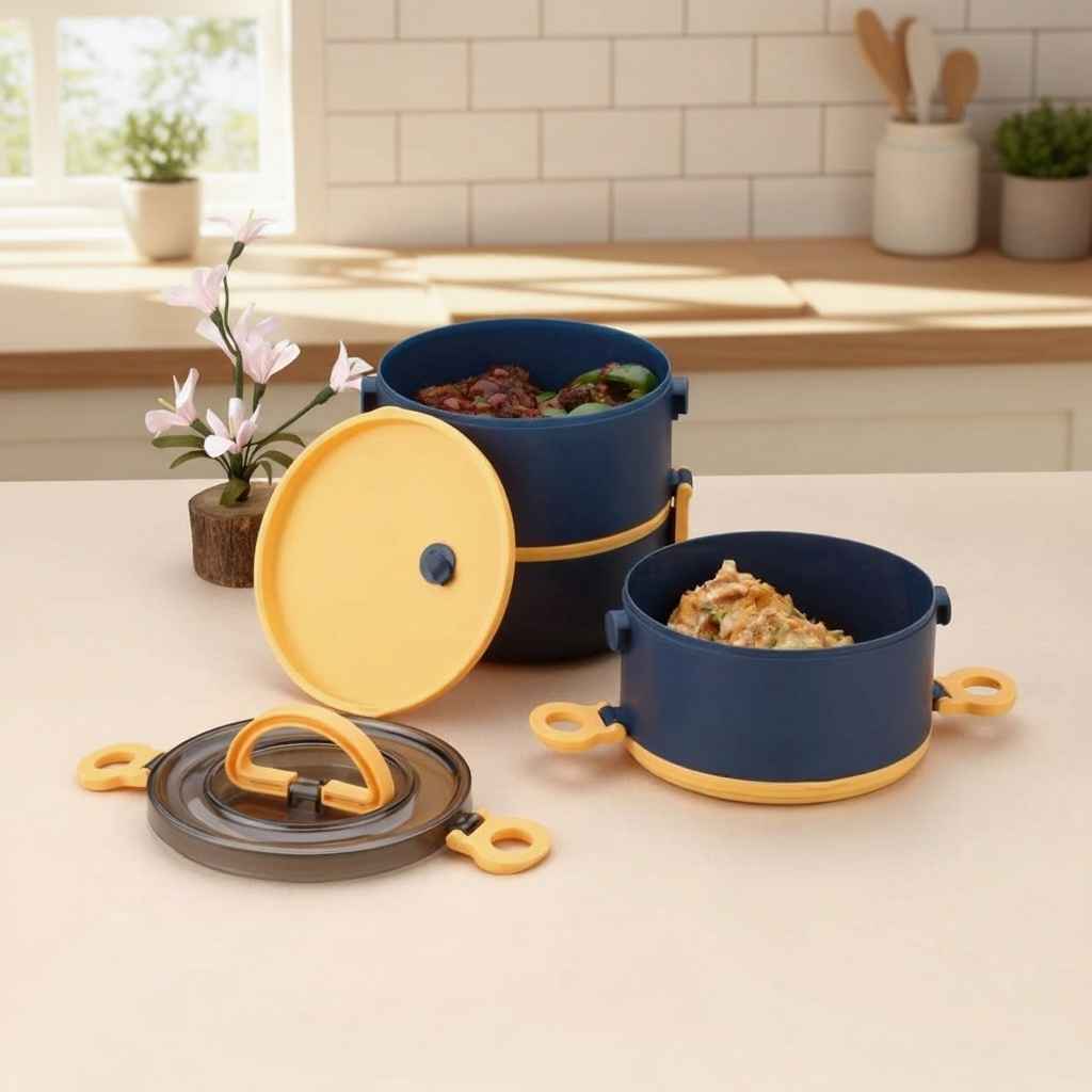 FLY Magnum 3-Tier Lunch Box – 1000ml, Leakproof, Airtight, Portable for Adults & Kids