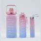 3-in-1 Motivational Water Bottle Set (2L + 900ml + 280ml) – Leakproof, BPA-Free, Daily Hydration Tracker