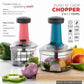Hand Push Vegetable Chopper – 3 Stainless Steel Blades, Easy to Clean, Portable & BPA-Free, 600ml